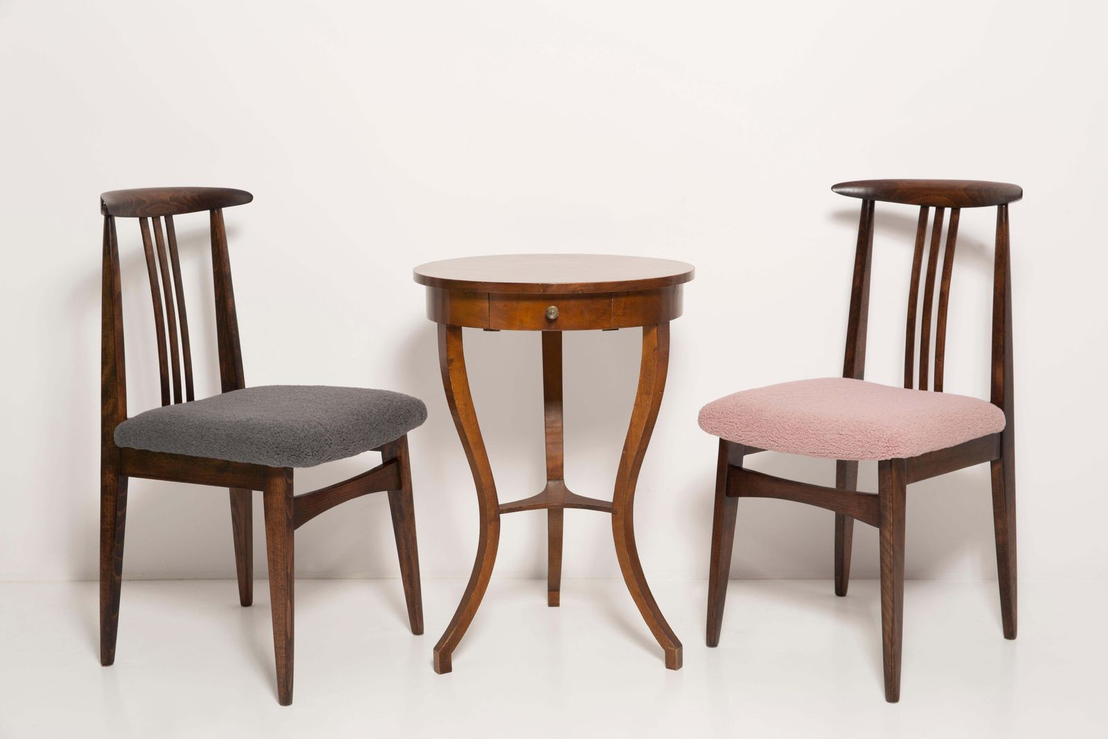 Set Of Ten Grey Boucle Chairs, Designed By Zielinski, Europe, 1960s photo furniture