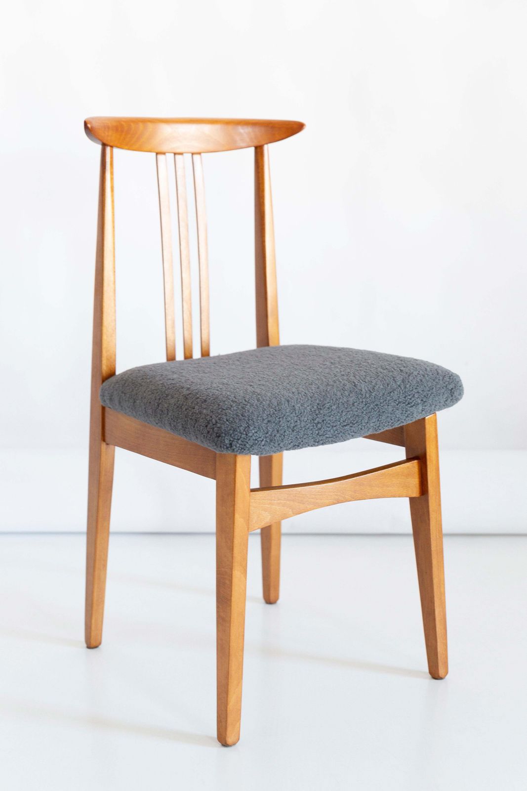 Set Of Ten Mid Century Grey Boucle Chairs, Designed By Zielinski, Europe, 1960s photo 5102.0