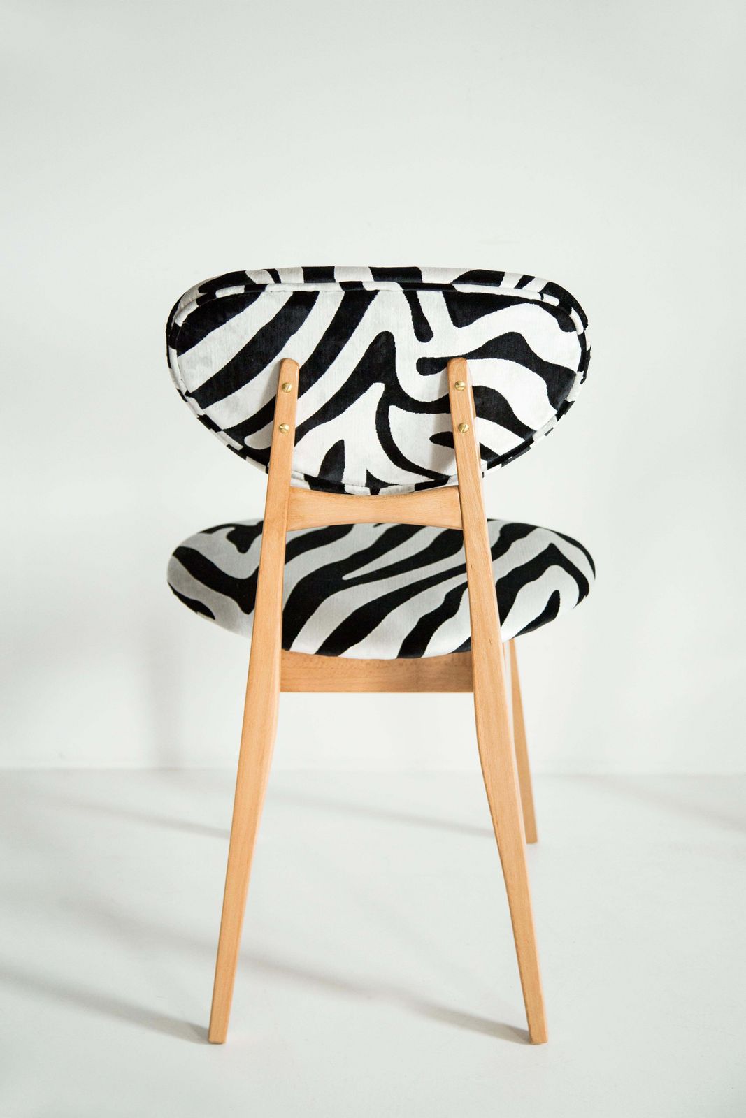 Set Of Eight Mid Century Zebra Chairs, By J. Kedziorek, Europe, 1960s photo vinterior