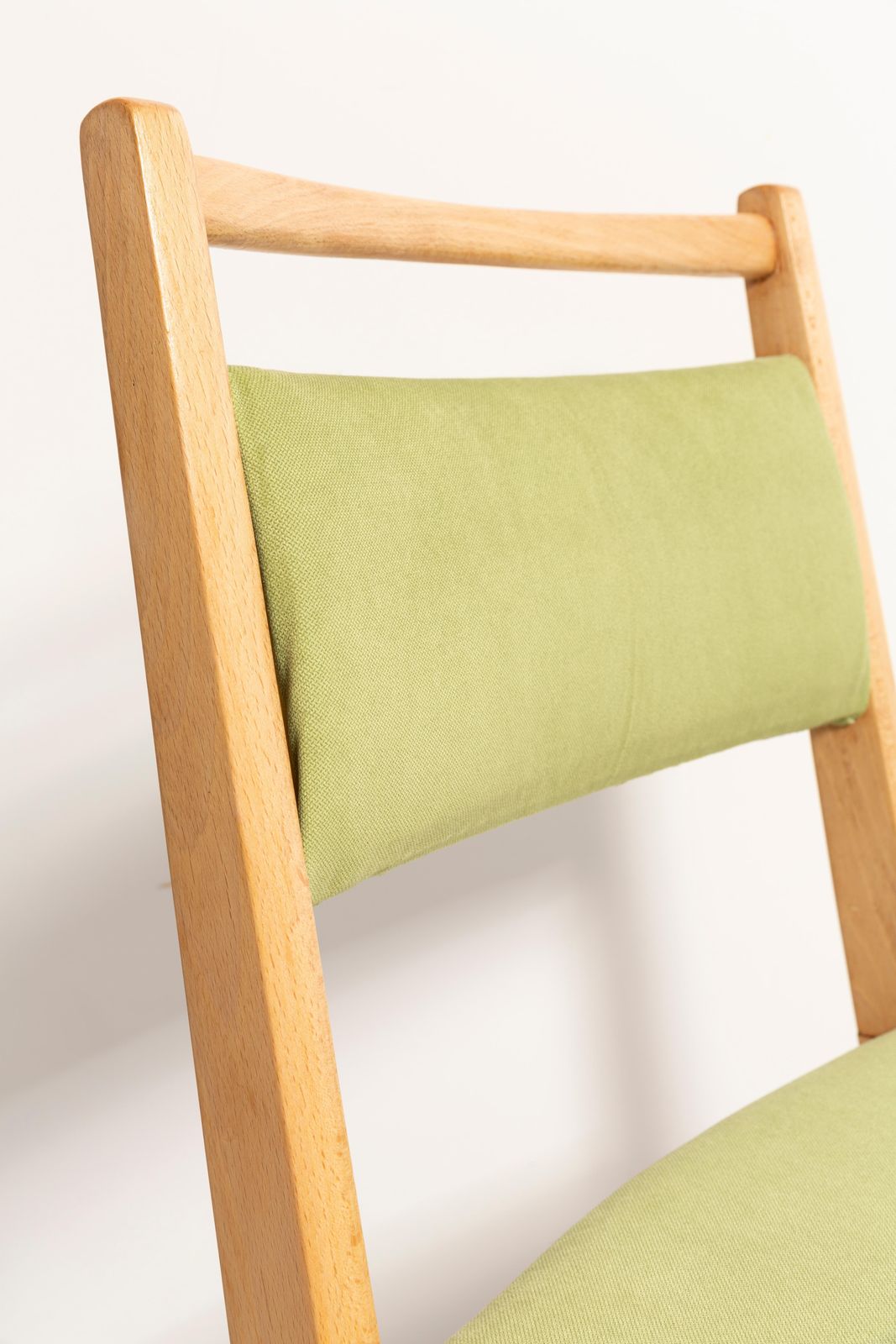 Set Of Twelve Mid Century Light Green Velvet Chairs, Poland, 1960s photo Furniture
