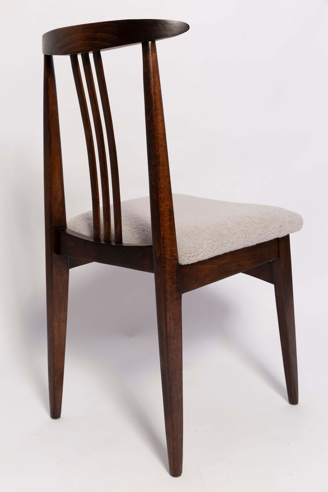Set Of Ten Mid Century Linen Boucle Chairs, Walnut, M. Zielinski, Europe, 1960s photo 5102.0
