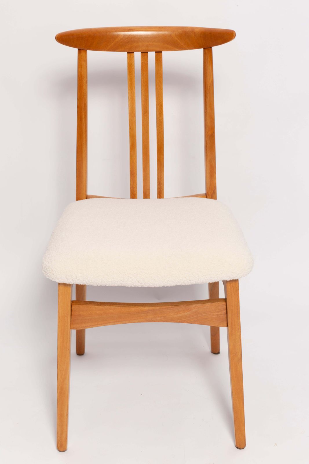 Set Of Ten Mid Century Cream Ivory Boucle Chairs, By M. Zielinski, Europe, 1960s photo Furniture