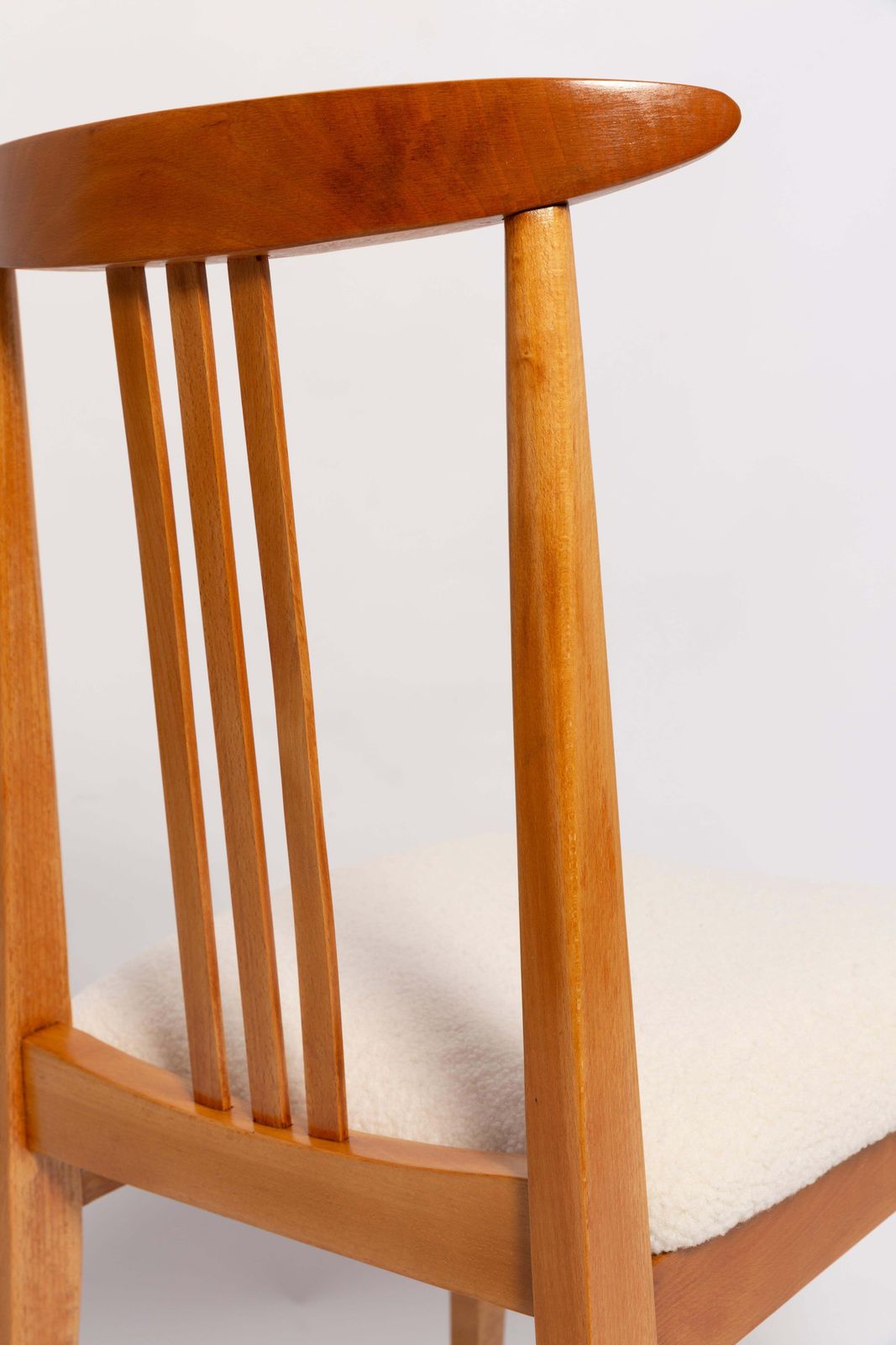 Set Of Ten Mid Century Cream Ivory Boucle Chairs, By M. Zielinski, Europe, 1960s photo buy
