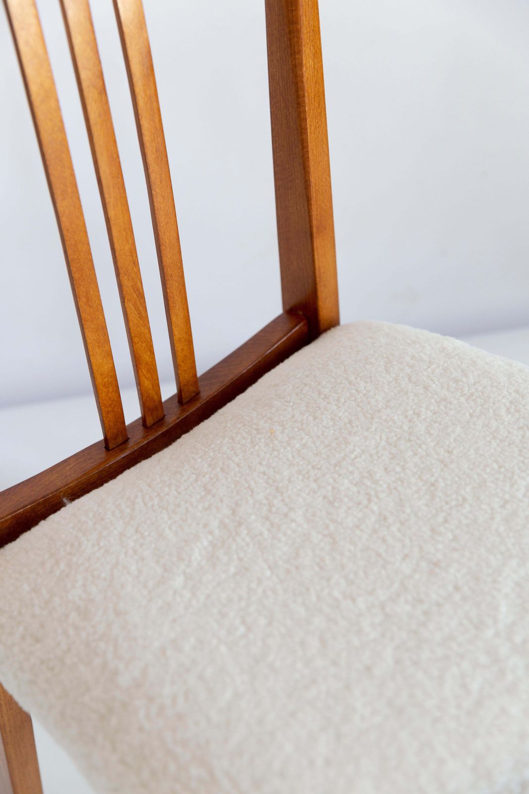 photo furniture Set Of Twelve Mid Century Light Boucle Chair, By M. Zielinski, Europe, 1960s