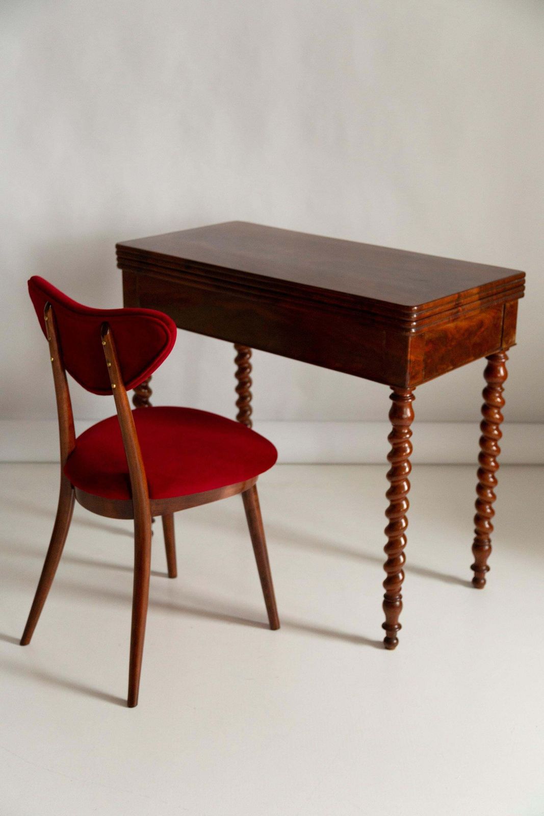 Set Of Twelve Mid Century Red Heart Chairs, Poland, 1960s photo furniture