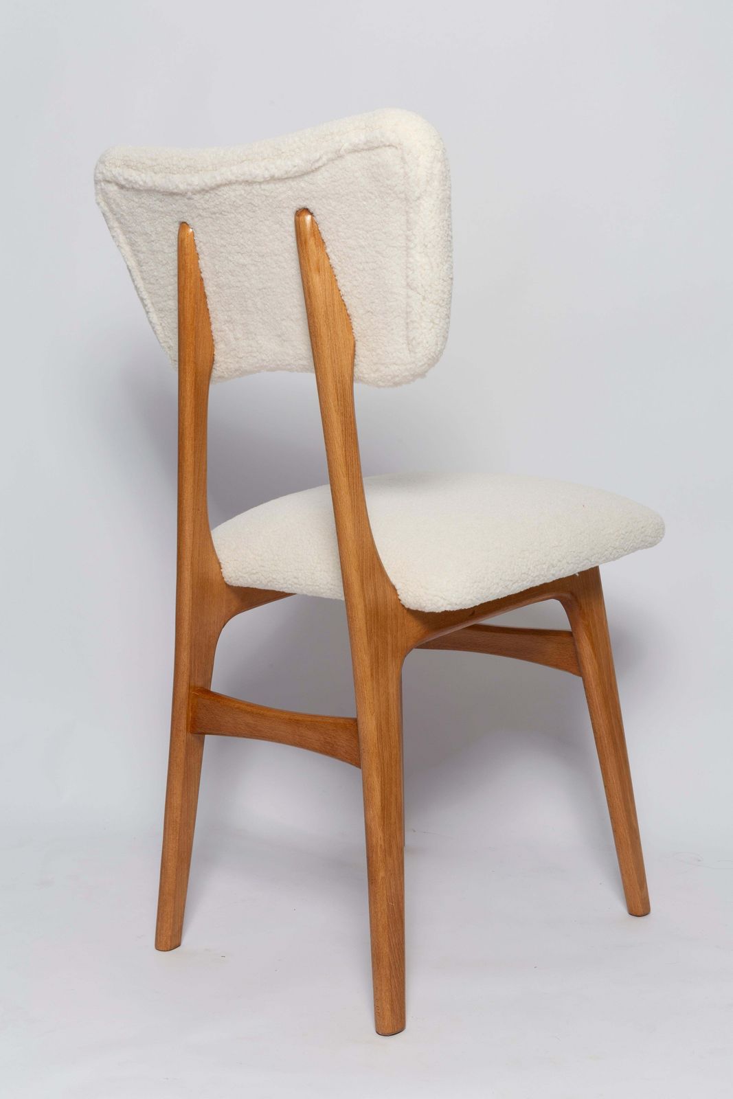 Set Of Twelve Mid Century Butterfly Chairs, Boucle, Light Wood, Europe, 1960s photo vintage