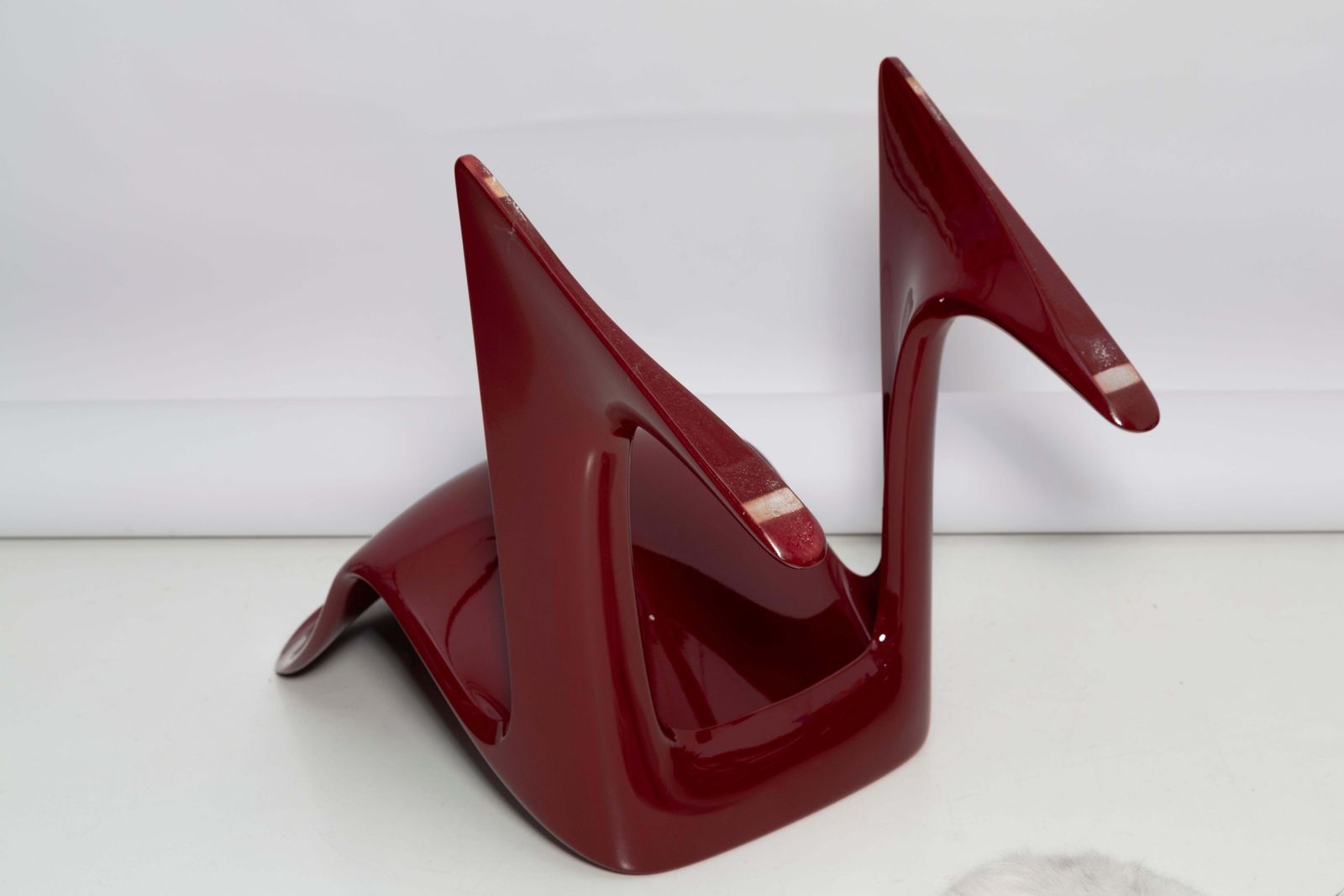 photo vinterior Set Of Six Red Wine Kangaroo Chairs Designed By Ernst Moeckl, Germany, 1968