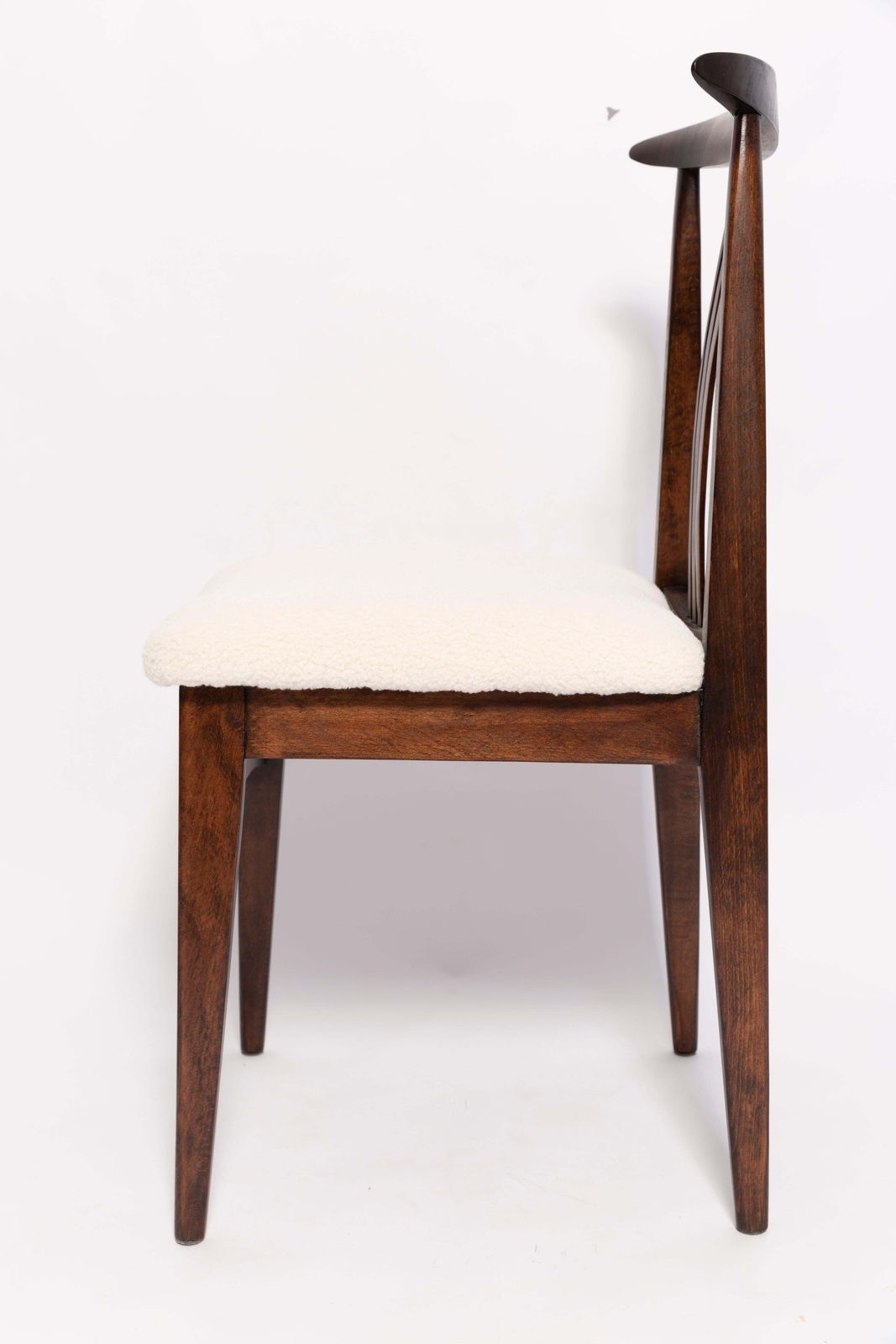 Set Of Twelve Mid Century Cream Boucle Chairs By M. Zielinski, Europe, 1960s photo buy