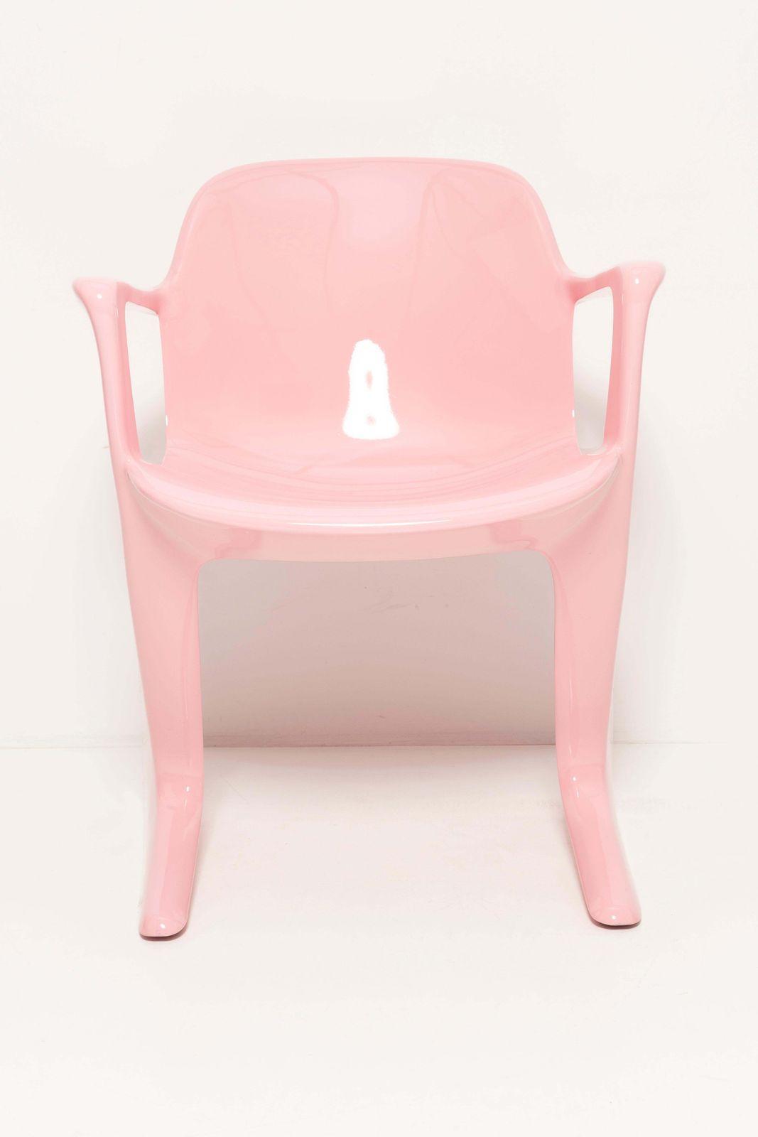 Furniture Set Of Six Midcentury Pink Kangaroo Chairs, Ernst Moeckl, Germany, 1960s photo