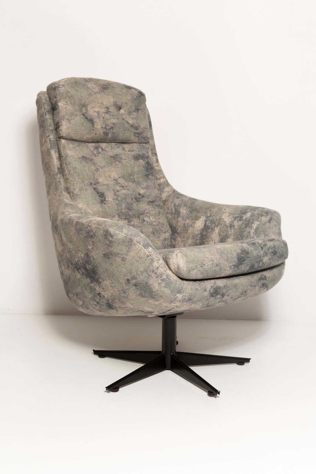 20th Century Vintage Beige Green Swivel Armchair, Europe, 1960s photo vinterior