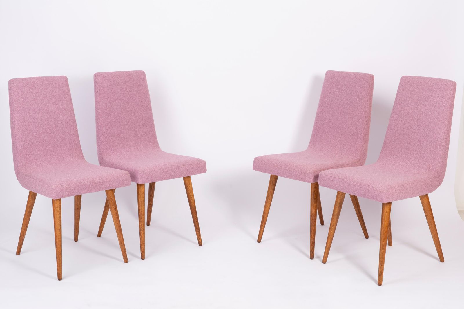 Set Of Four Mid Century Vintage Pink Melange Chairs, Europe, 1960s photo 2551.0