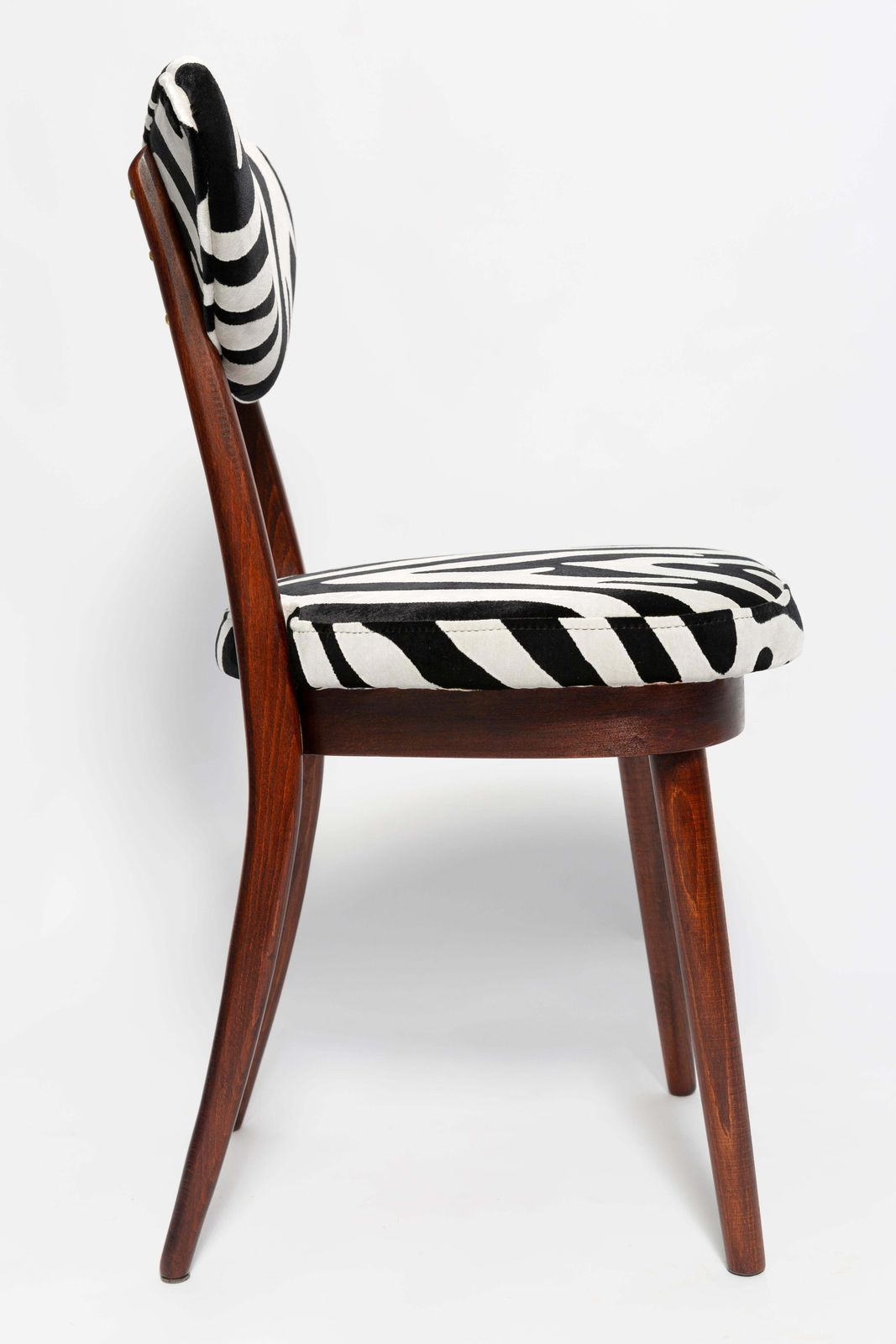 Set Of Twelve Mid Century Zebra Black And White Heart Chairs, Poland, 1960s photo 8164.0