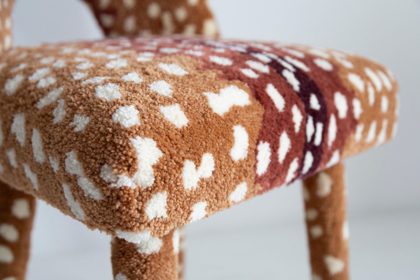 9950.0 Six Mid Century Hand Tufting Roe Deer Bambi Wool Shell Chairs, Europe, 1960s photo