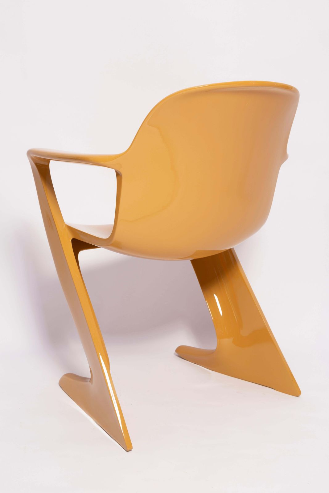 Set Of Six Mid Century Sand Beige Kangaroo Chairs, By Ernst Moeckl, Germany 1968 photo buy