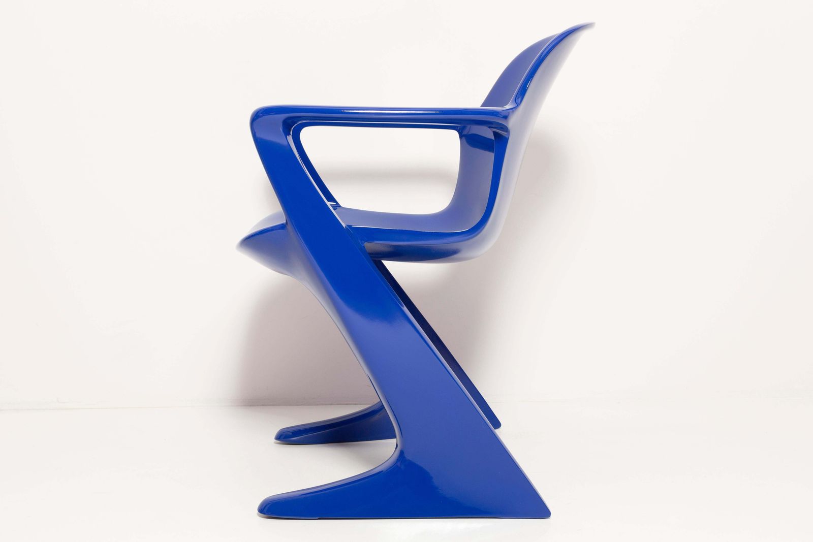 Set Of Eight Ultramarine Blue Kangaroo Chairs, By Ernst Moeckl, Germany, 1968 photo vintage