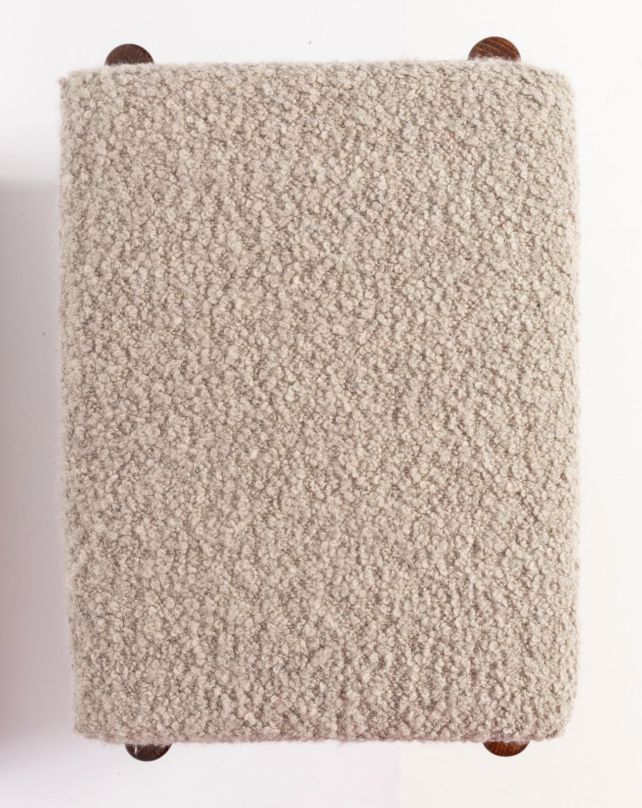 Midcentury Gray Alpaca Wool Stool, Edmund Homa, Poland, 1960s photo 510.0