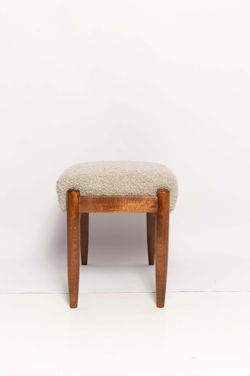 Midcentury Gray Alpaca Wool Stool, Edmund Homa, Poland, 1960s photo buy