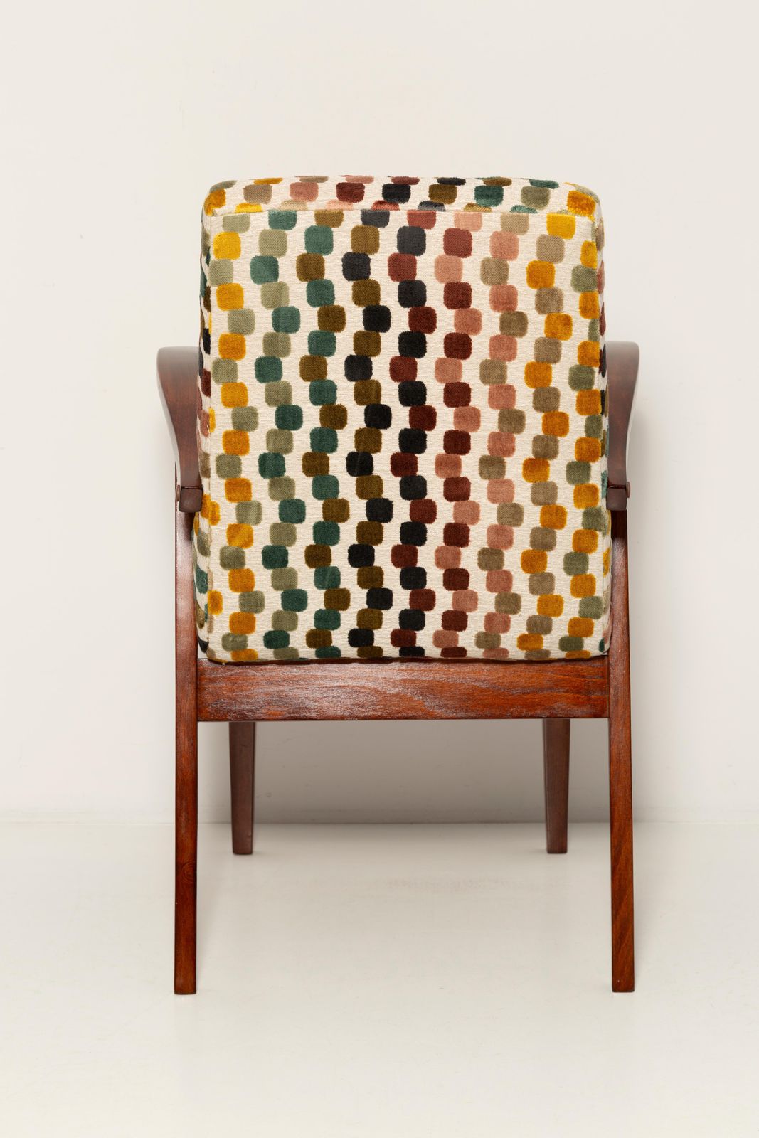 Mid Century Orphisme Multicolored Velvet Armchair By M. Puchala, Europe, 1960s photo vintage