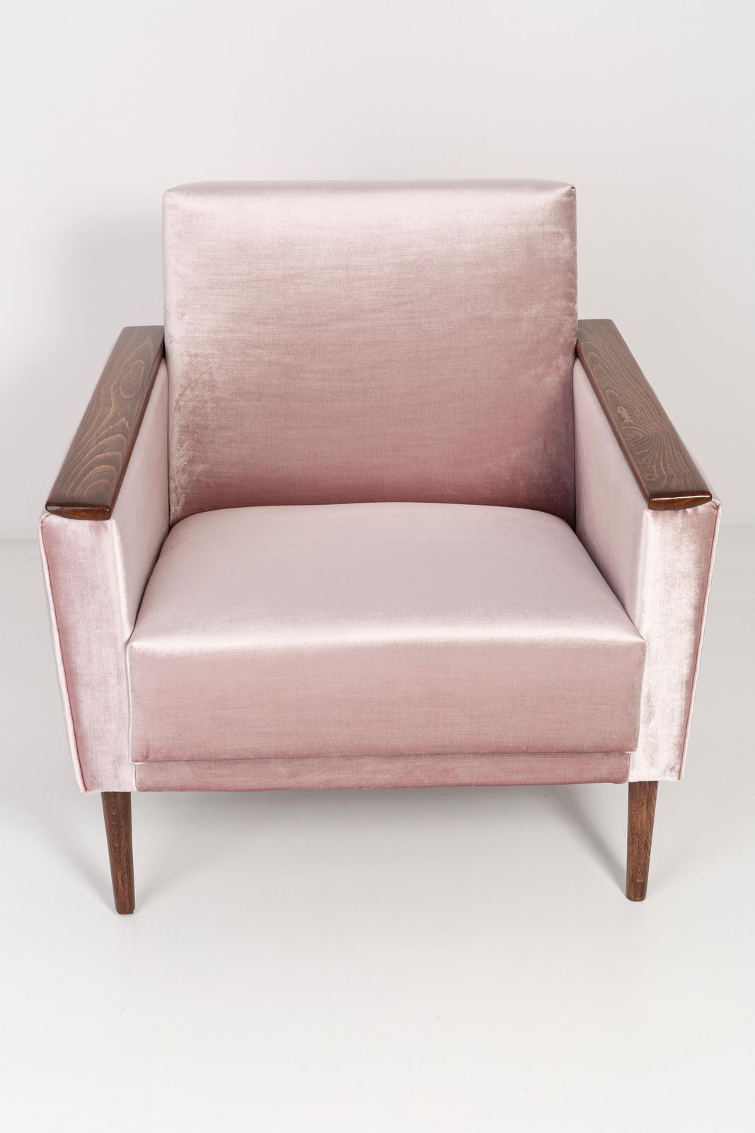 Midcentury Light Pink Velvet Club Armchair, 1960s, Europe, Germany photo for sale