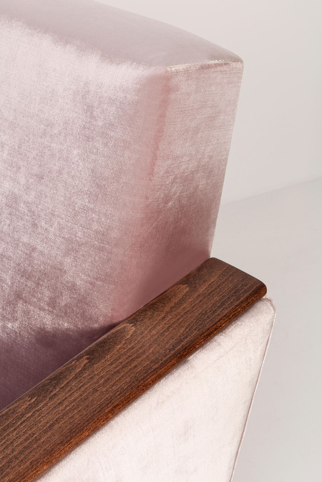 1020.0 Midcentury Light Pink Velvet Club Armchair, 1960s, Europe, Germany photo