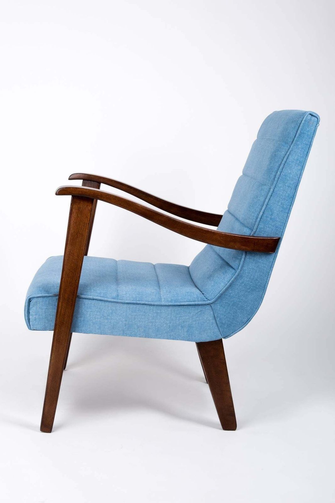 Mid Century Modern Blue Armchair By Prudnik Furniture Factory, 1960s, Poland photo vinterior
