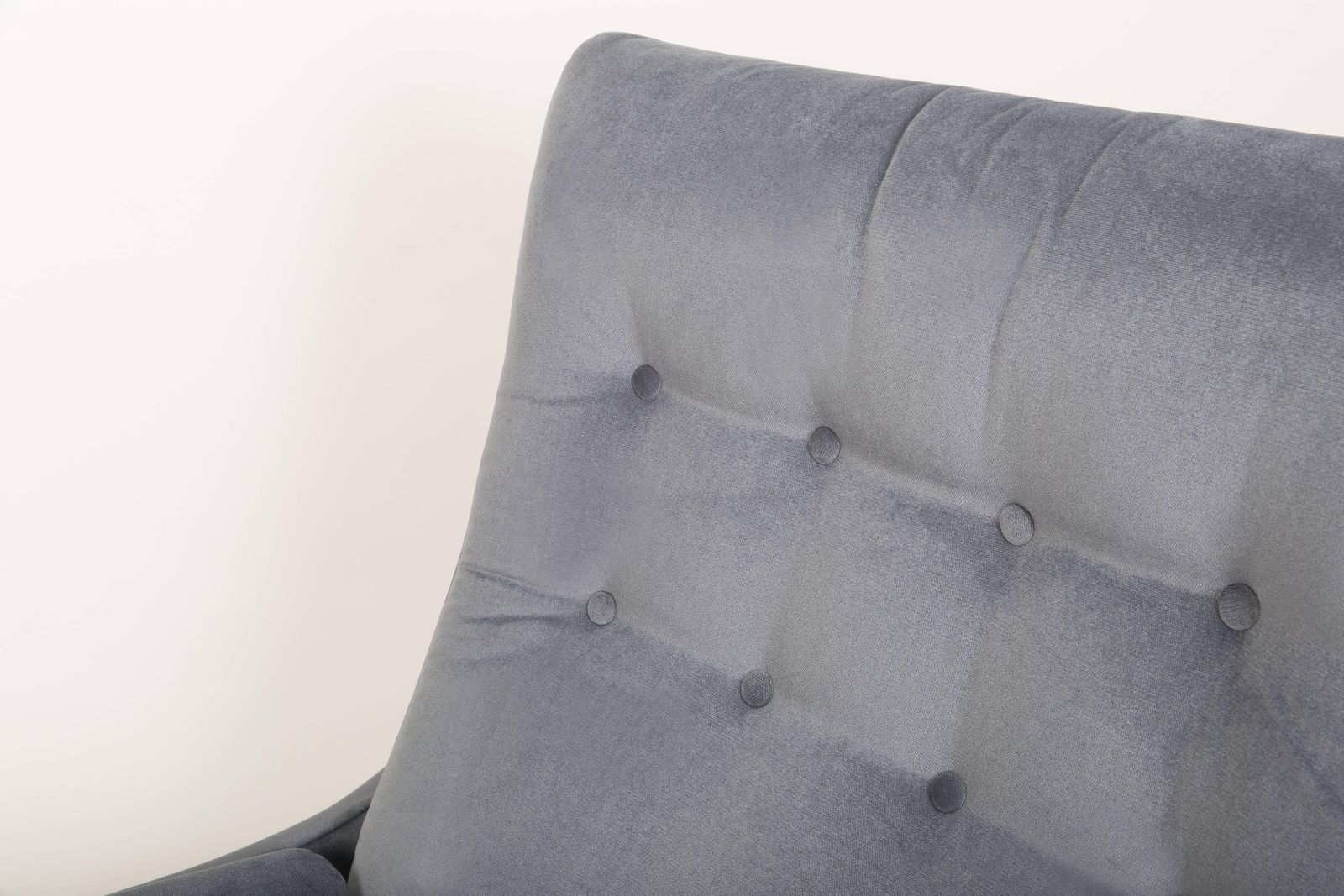 photo furniture Vintage Grijze Fluwelen Atlantis Fauteuil, Ca. Jaren 1960, 20e Eeuw