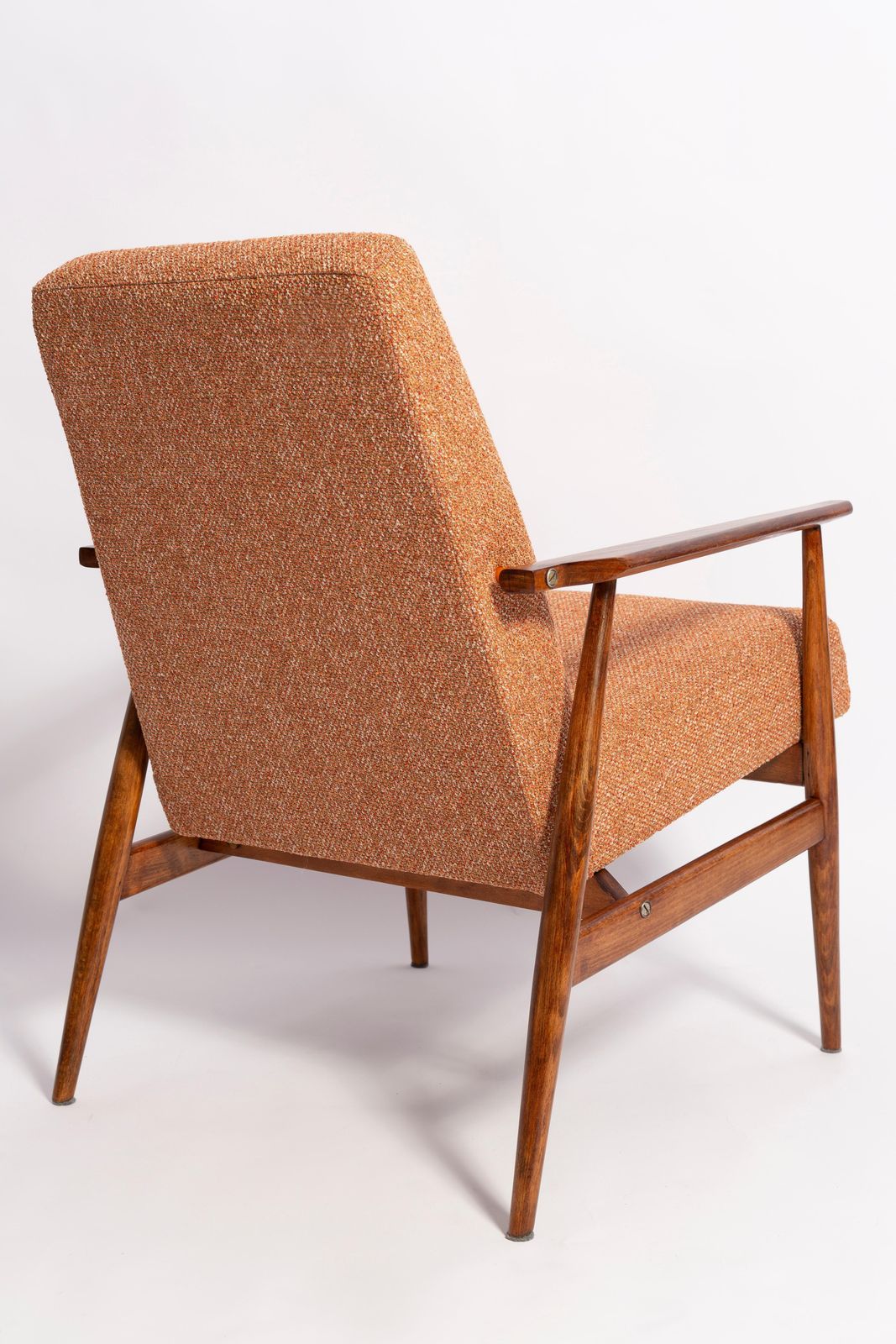 Set Of Mid Century Melange Orange Dante Armchair And Stool, H. Lis, 1960s photo buy