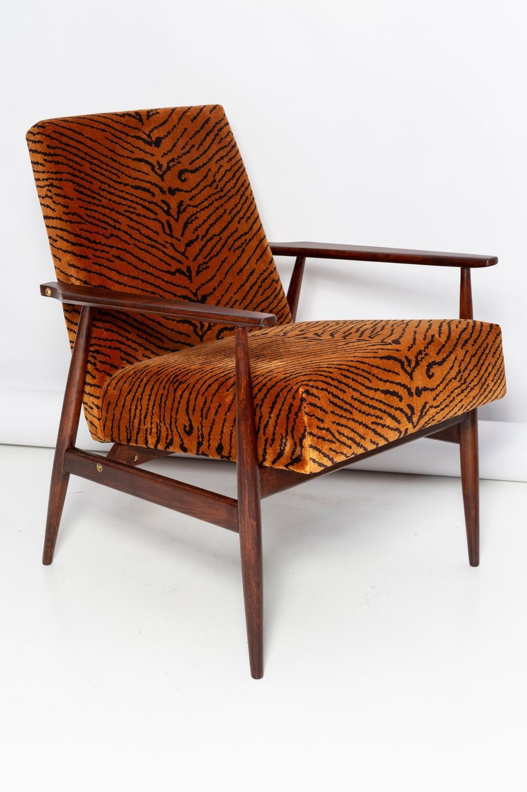 Mid Century Dedar Tiger Velvet Dante Armchair, H. Lis, Europe, 1960s photo for sale