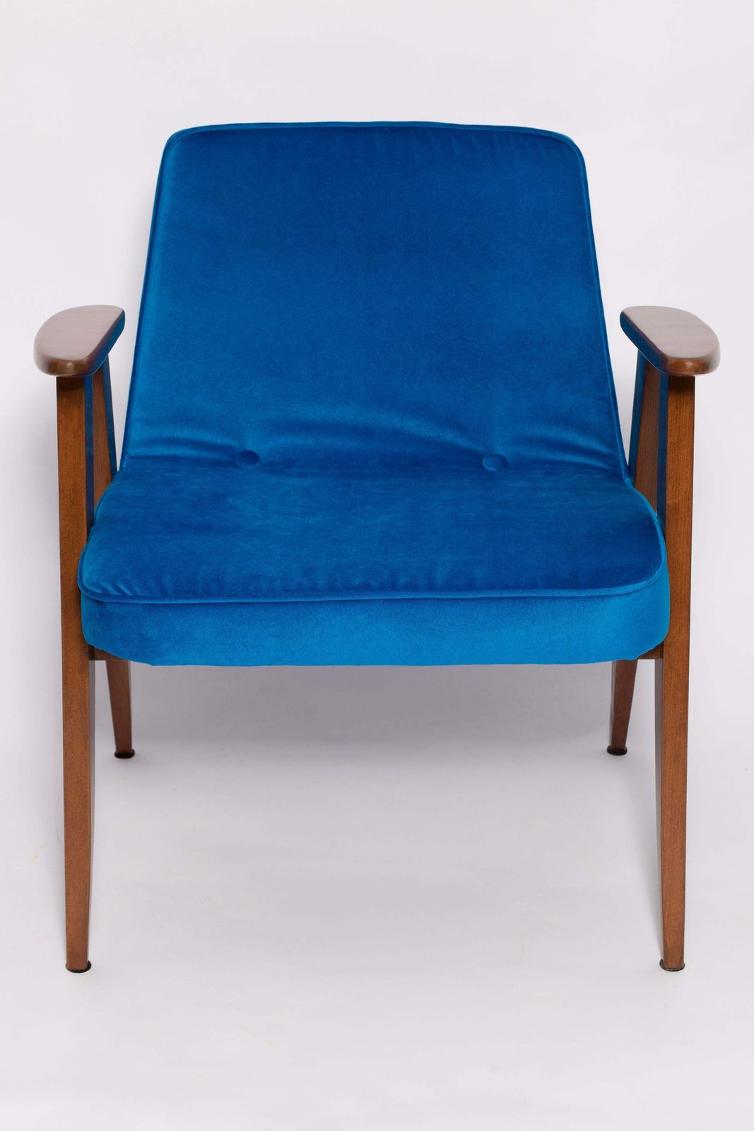 1276.0 Mid Century 366 Armchair In Blue Velvet, By Jozef Chierowski, Europe 1960s photo