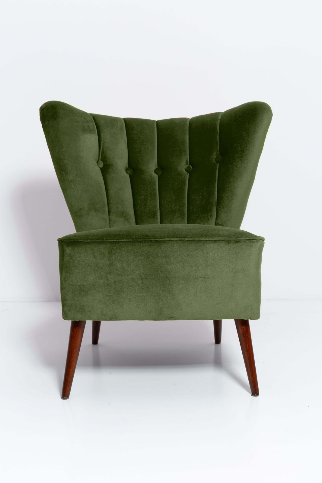 Midcentury Green Velvet Club Armchair, Europe, 1960s photo vintage