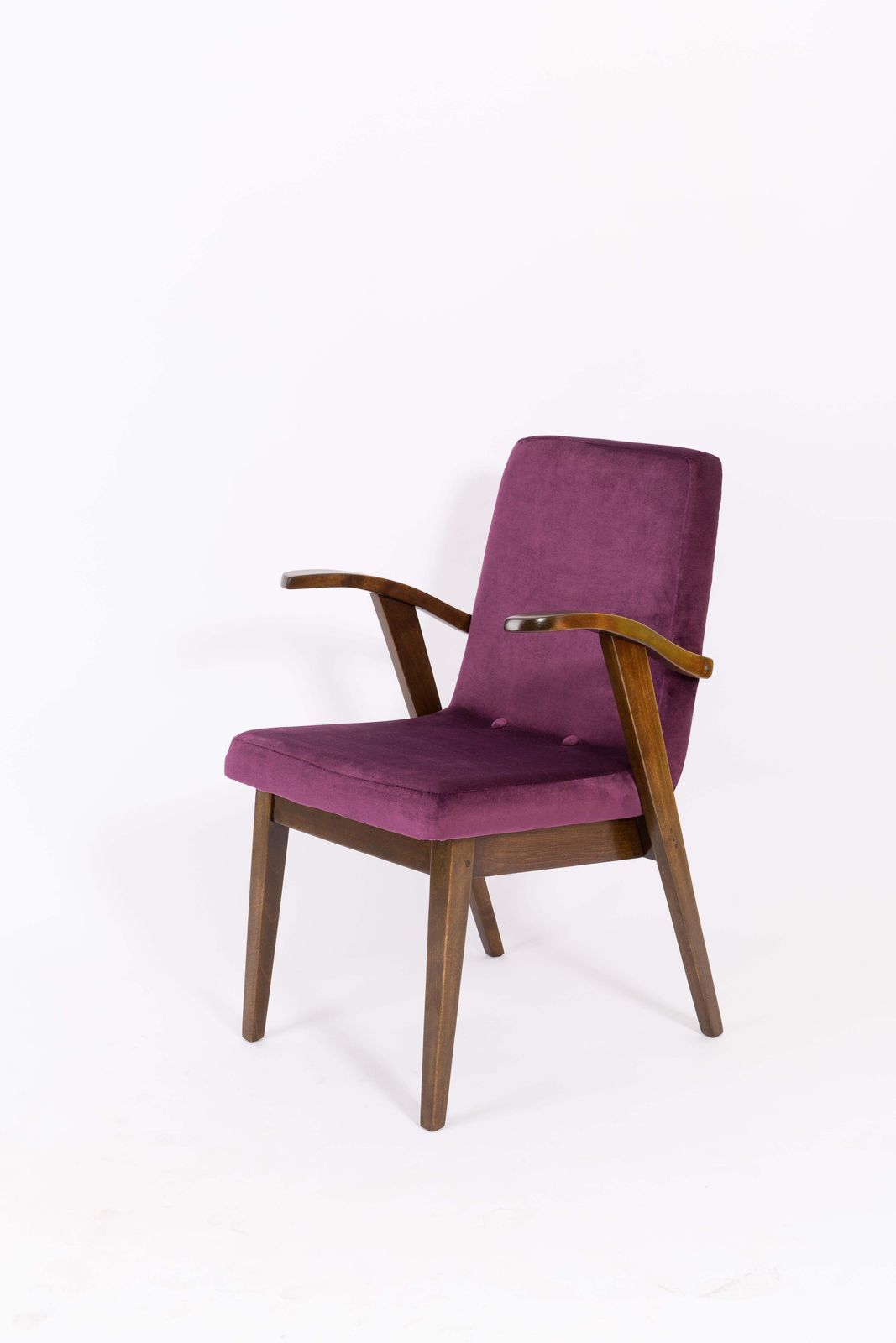 photo vintage 20th Century Vintage Plum Violet Armchair And Stool By Mieczyslaw Puchala, 1960s