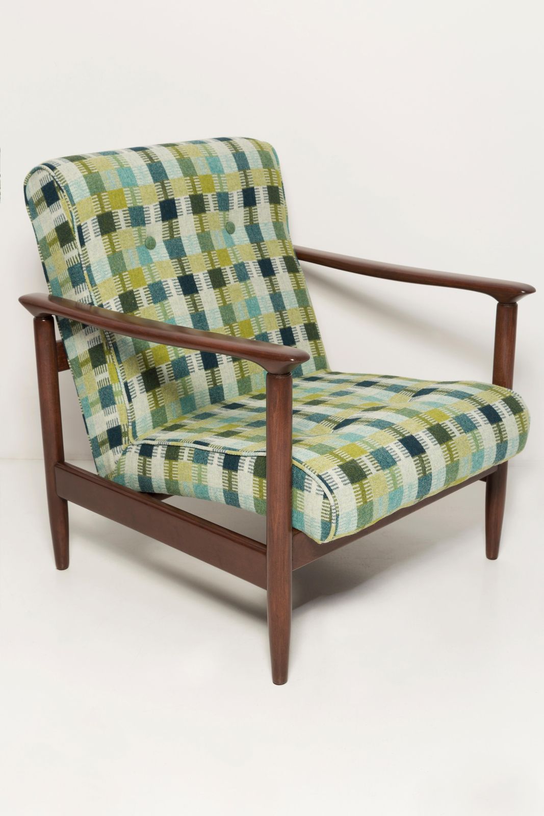 Mid Century Groene Wollen Fauteuil, Gfm 142, Edmund Homa, Europa, Jaren 1960 photo for sale