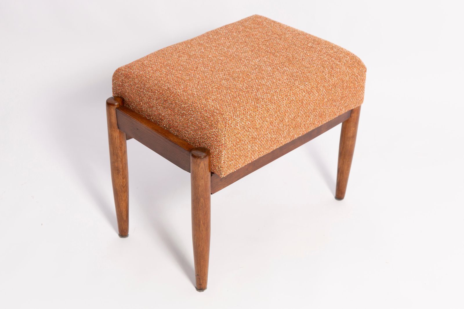 Mid Century Orange Melange Vintage Stool, Edmund Homa, 1960s photo Furniture