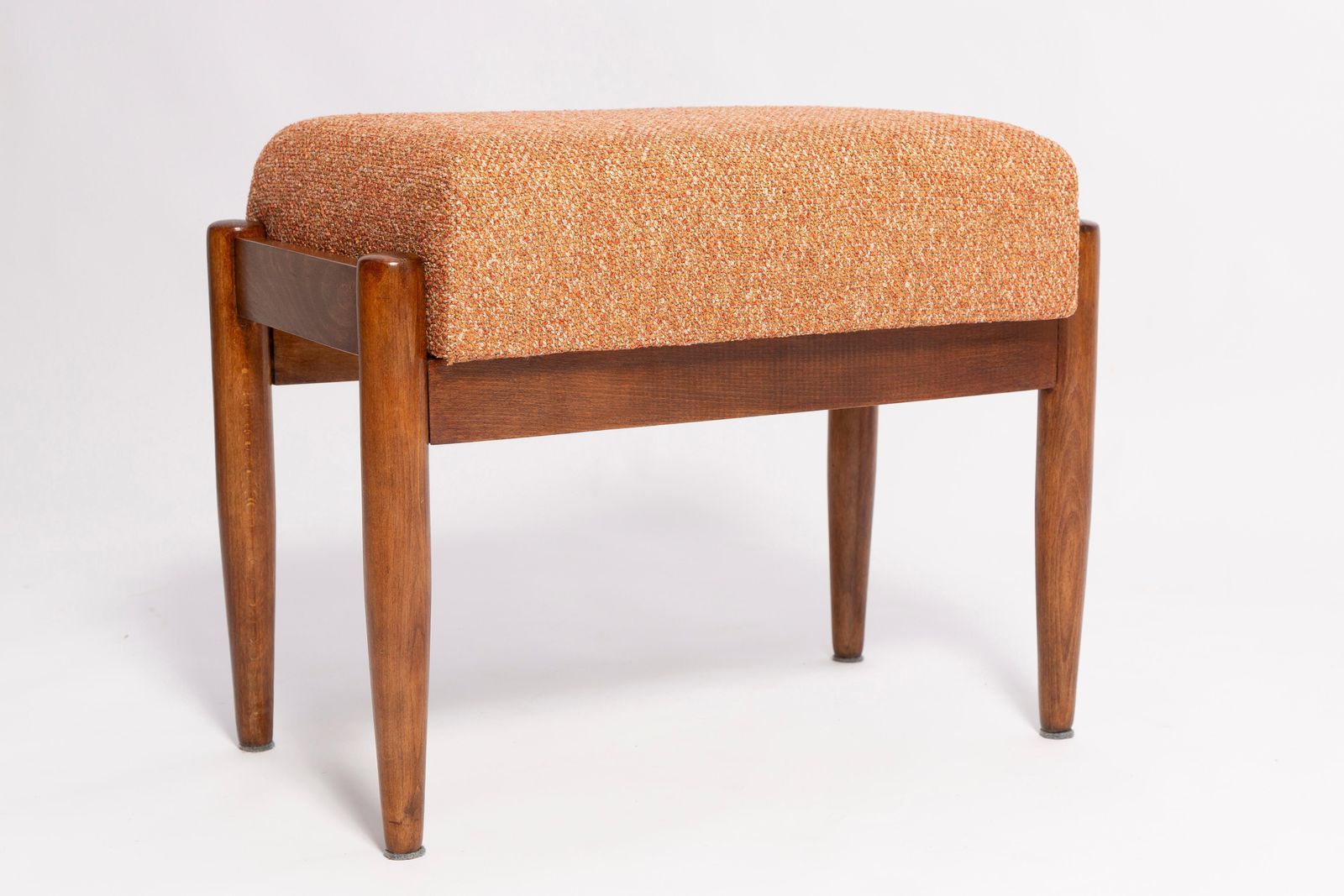 Mid Century Orange Melange Vintage Stool, Edmund Homa, 1960s photo vintage