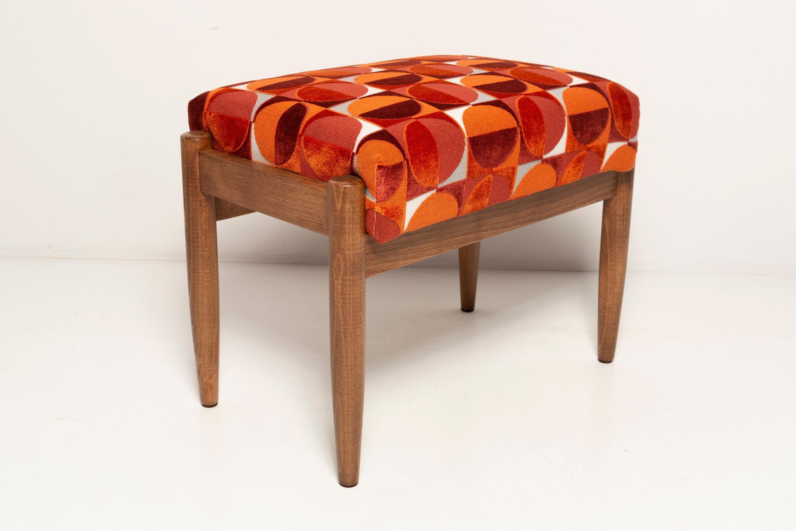 Midcentury Red And Orange Vintage Stool, Edmund Homa, 1960s photo 255.0