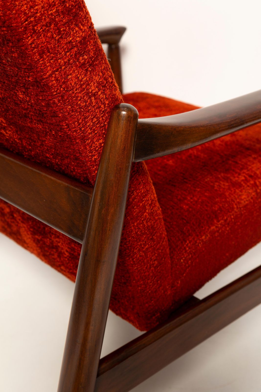 photo furniture Mid Century Burgundy Red Wine Armchair Gfm 64 High, Edmund Homa, Europe, 1960s