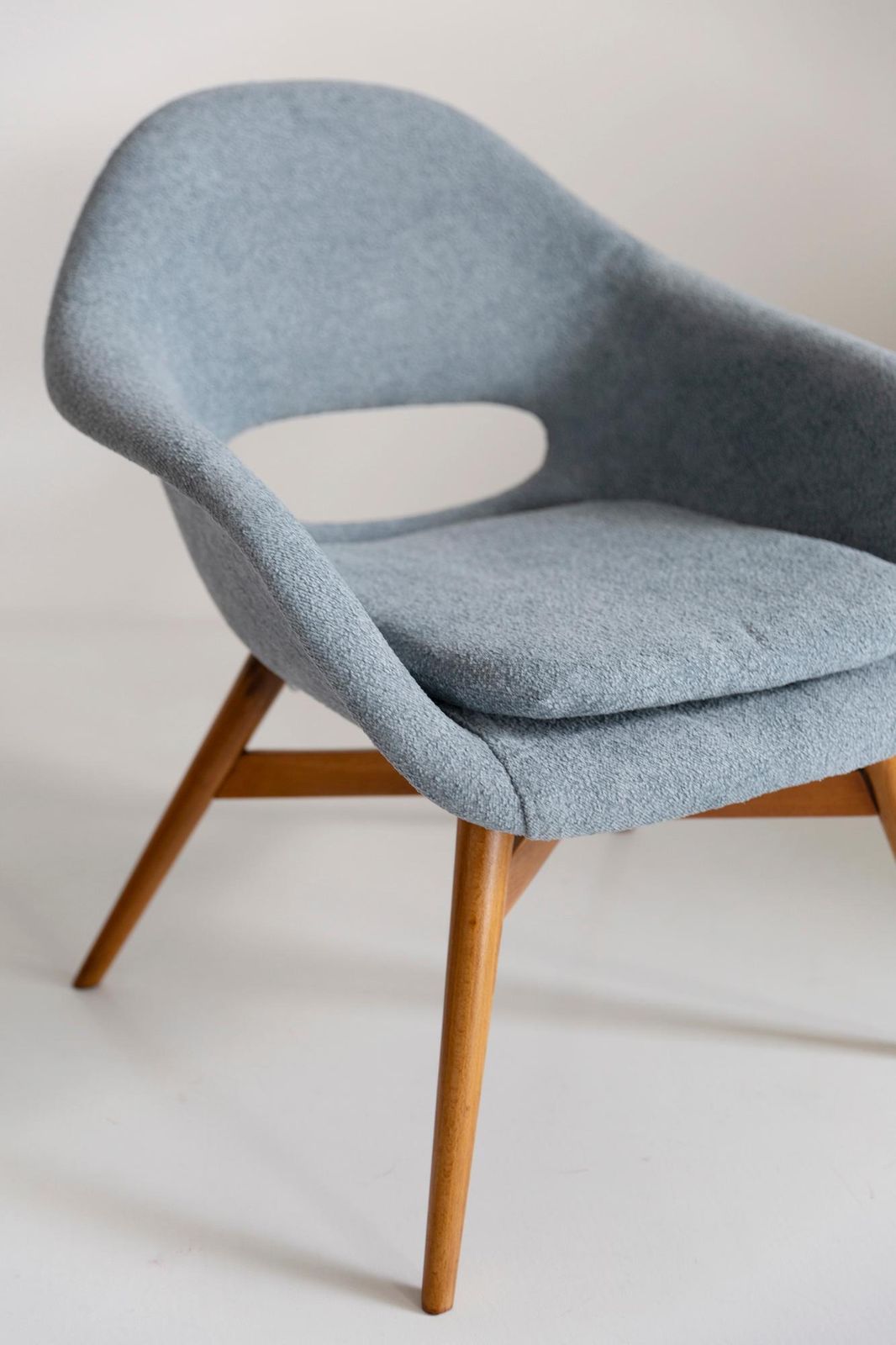 Mid Century Light Blue Shell Chair, Miroslav Navratil, Czechoslovakia, 1960s photo 1531.0