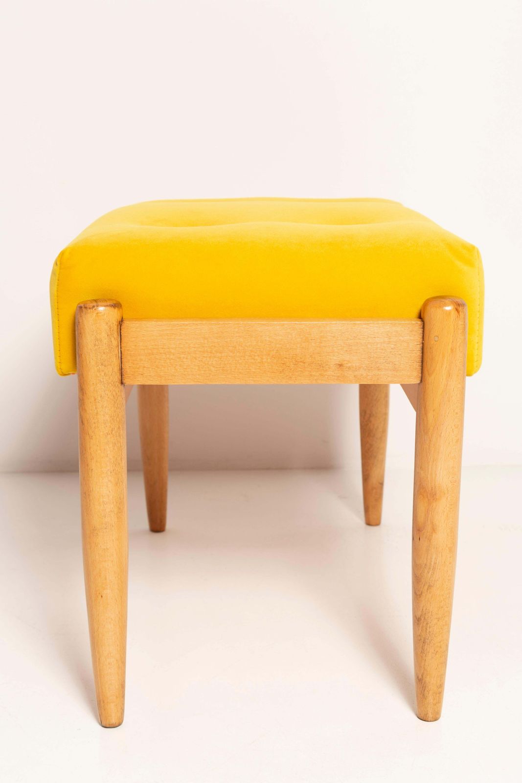 Set Of Two Mid Century Mustard Yellow Vintage Stools, Edmund Homa, 1960s photo buy