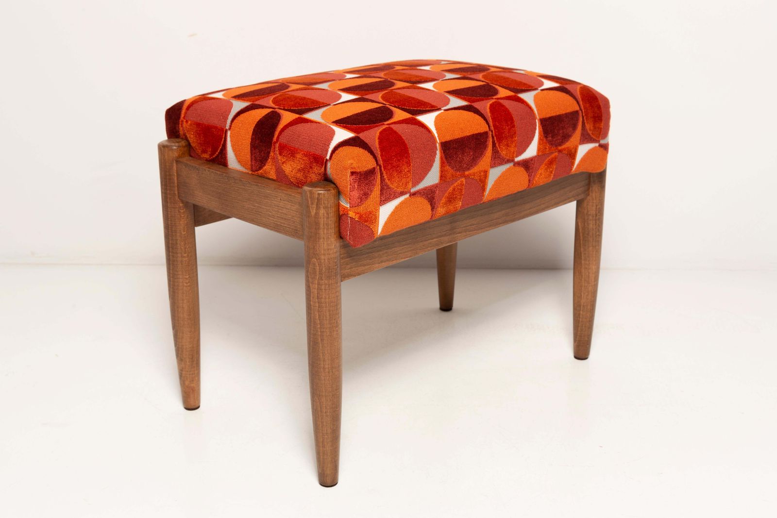 Pair Of Midcentury Red And Orange Vintage Stools, Edmund Homa, 1960s photo buy