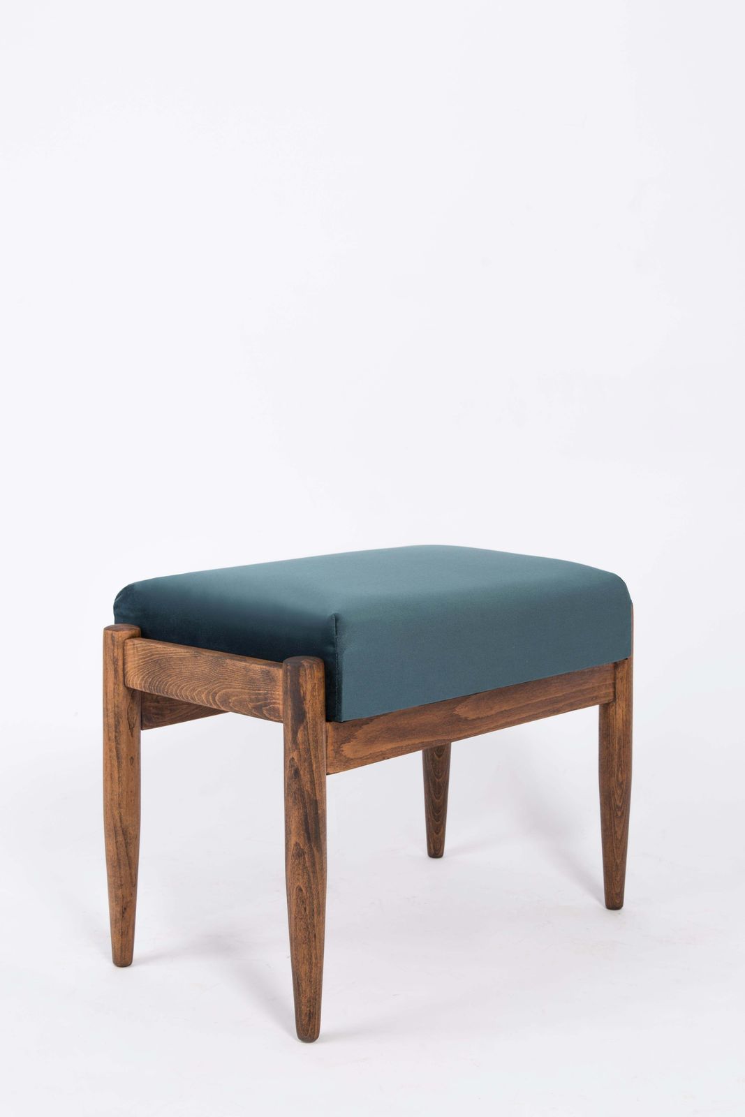 Set Of Two Petrol Blue Vintage Stools, Edmund Homa, 1960s photo vinterior