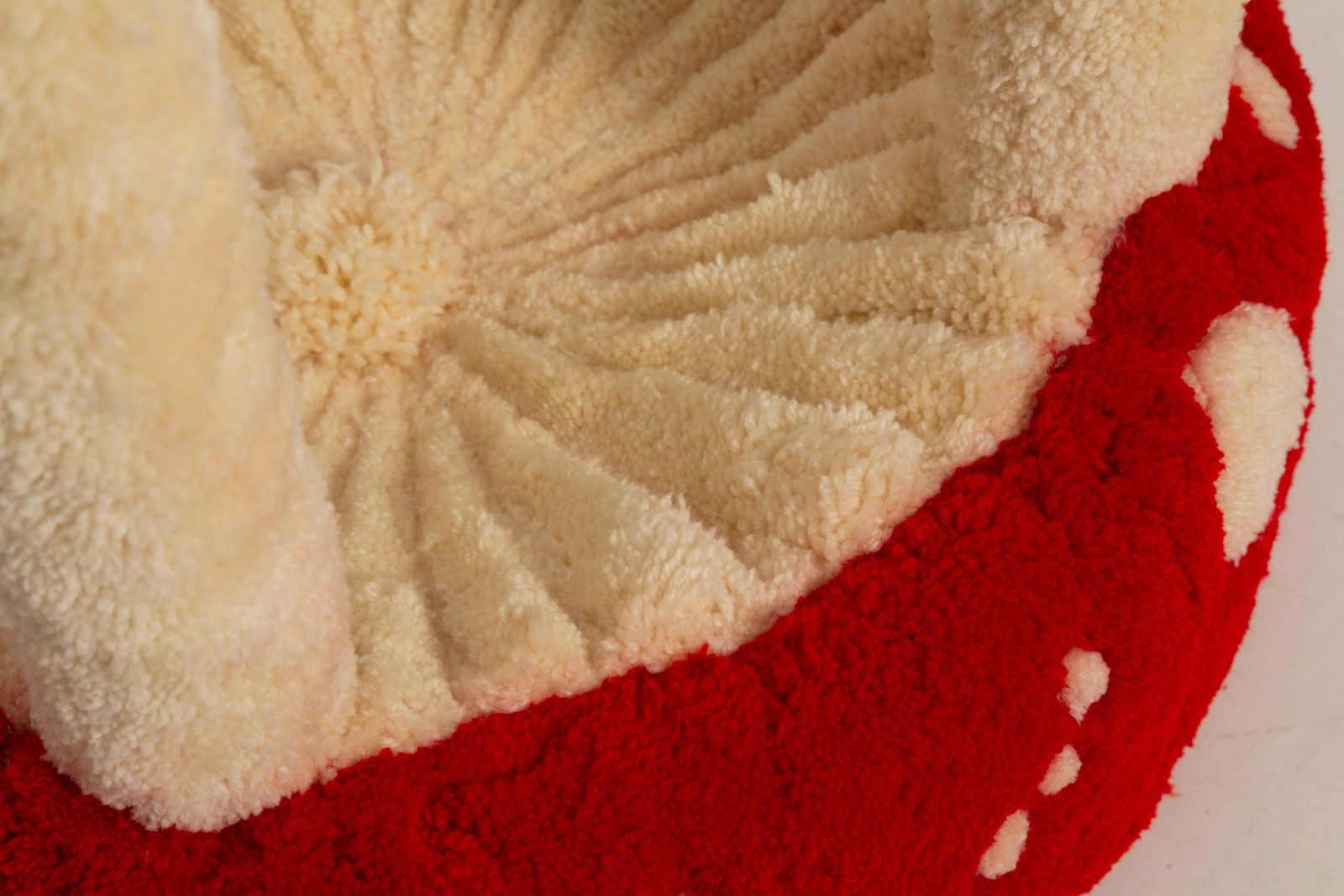 photo for sale Mid Century Hand Tufting Mushroom Wool Stool, Europe, 1960s