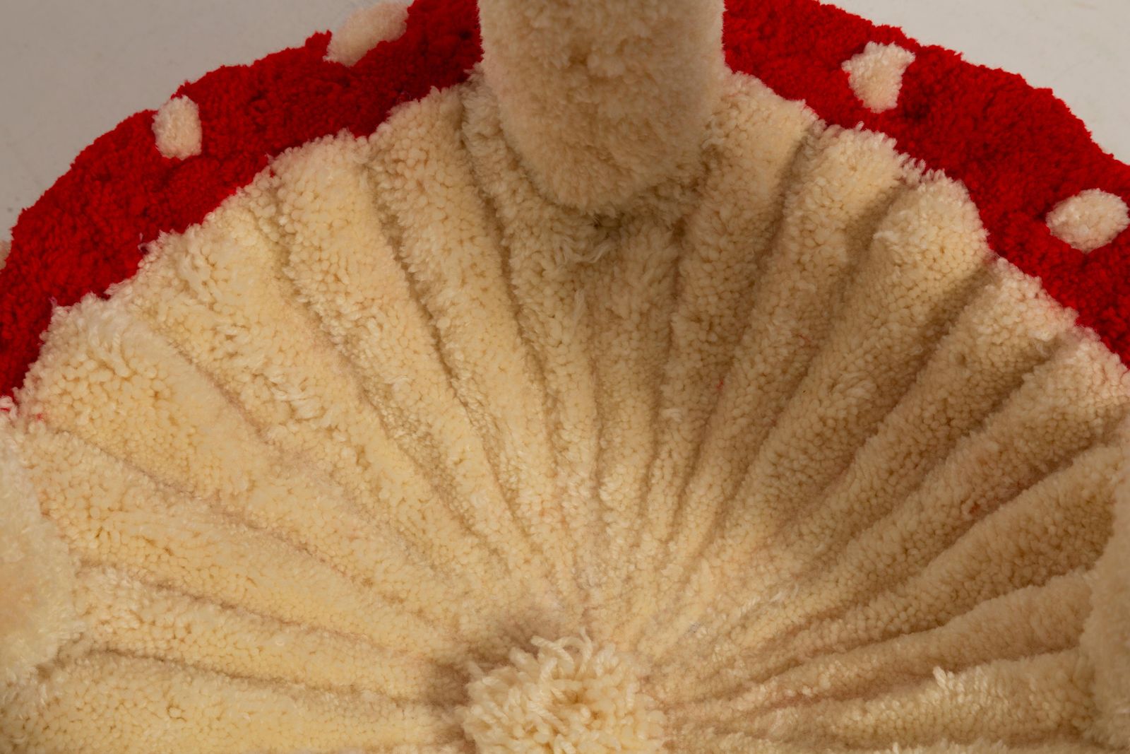 Furniture Mid Century Hand Tufting Mushroom Wool Stool, Europe, 1960s photo