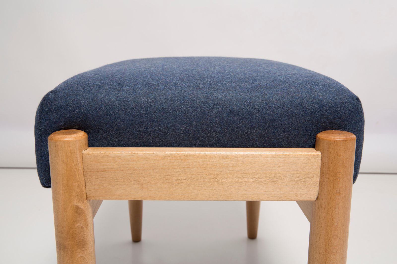 Pair Of 20th Century Navy Blue Wool Vintage Stools, Edmund Homa, 1960s photo 765.0