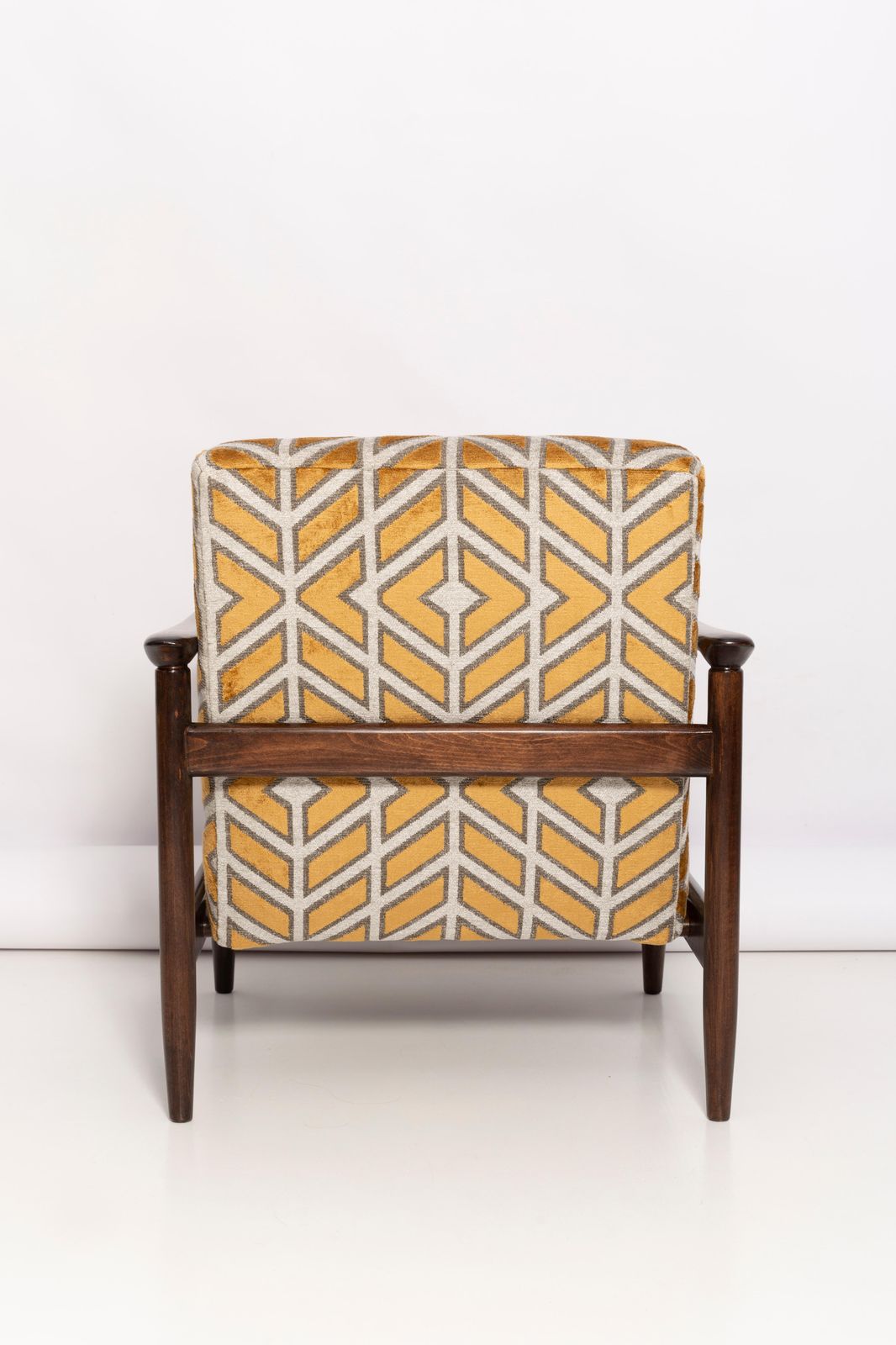 Mid Century Pattern Velvet Mustard Armchair, By Edmund Homa, Europe, 1960s. photo buy