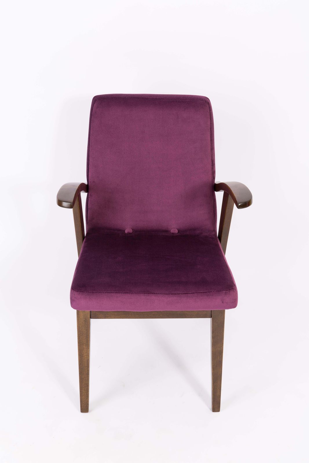 Set Van Twee Vintage Fauteuils In Pruimviolet, Ontworpen Door Mieczyslaw Puchala, Ca. Jaren 1960 photo Meubels