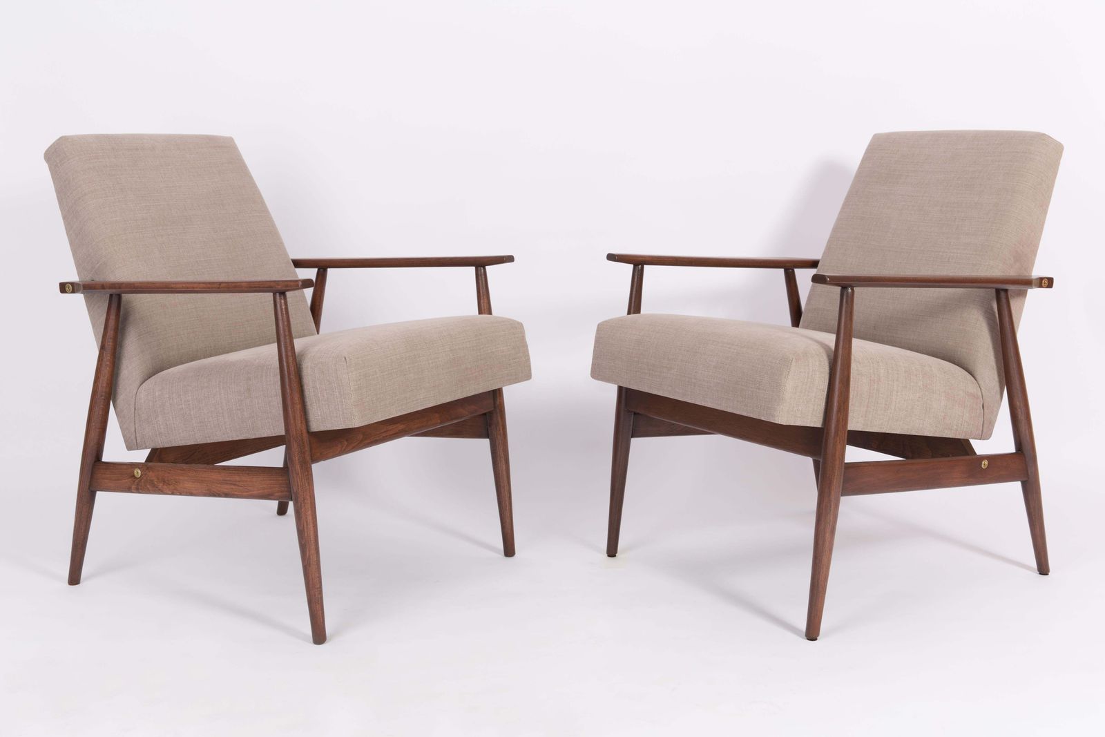 Set Of Two 20th Century Beige Dante Armchairs, H. Lis, 1960s photo furniture