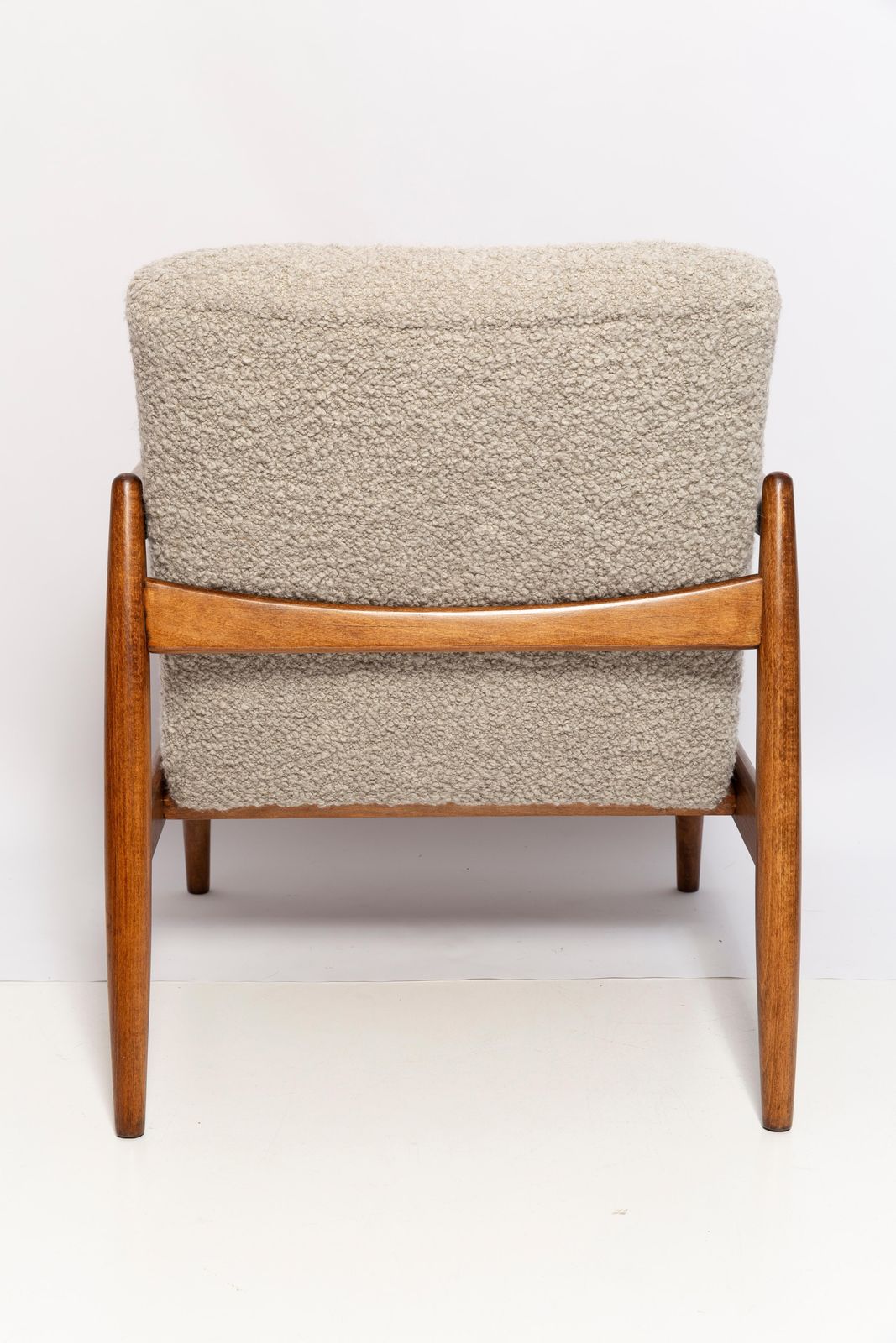 photo buy Midcentury Gray Alpaca Wool Armchair And Stool, Edmund Homa, Poland, 1960s