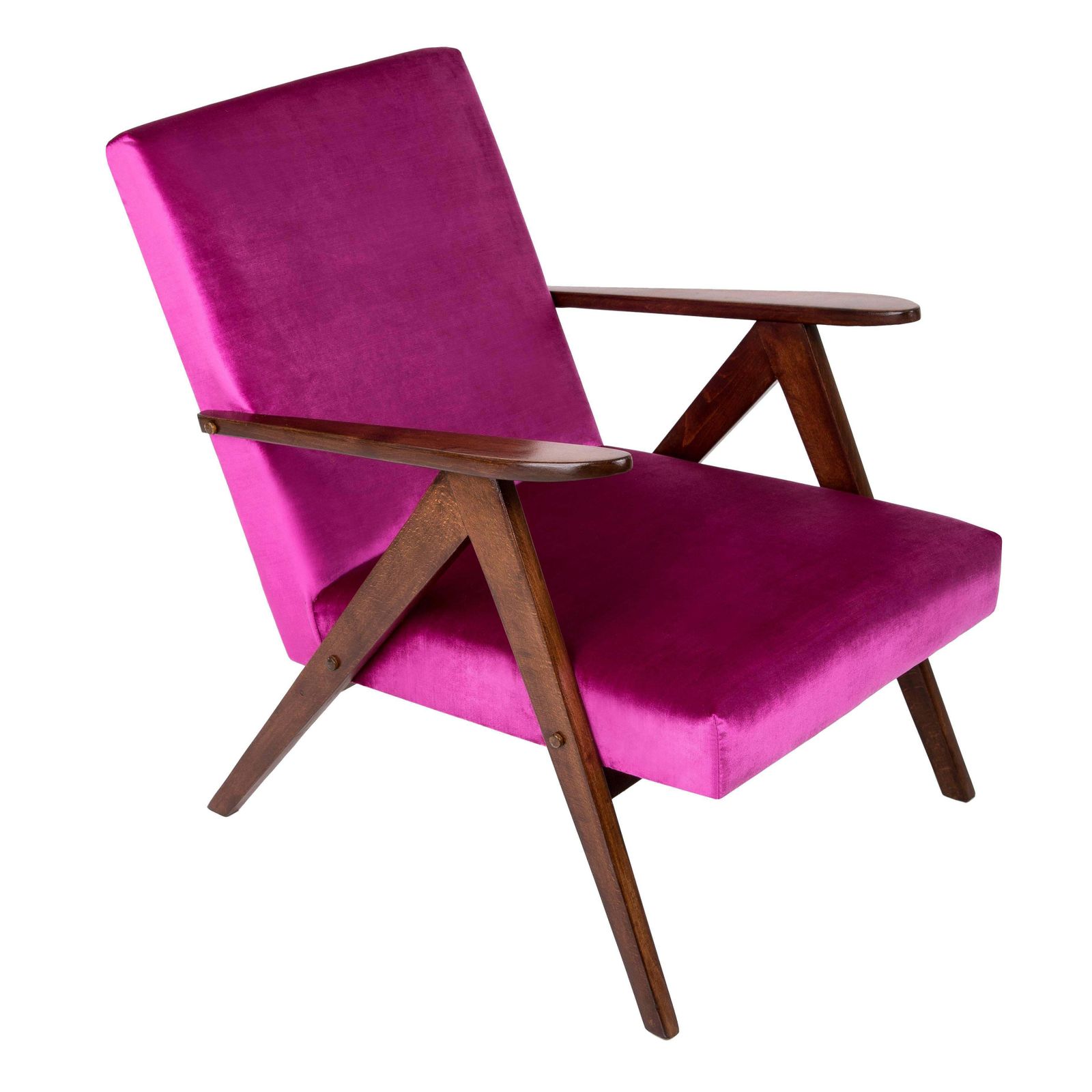 Mid Century Modern Magenta Pink Armchair, B 310 Var, 1960s, Poland