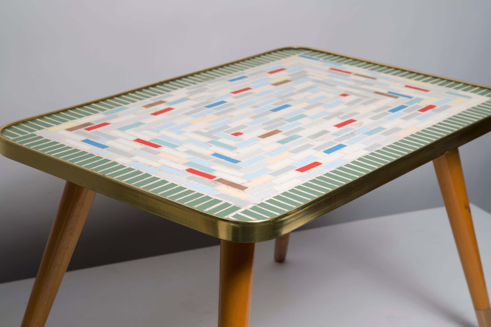 Midcentury Unique Flowerbed Pedestal, Ceramic Mosaic, Side Table, Germany, 1970s photo vinterior