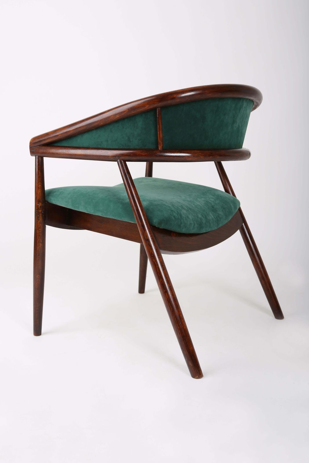 Set Of Two James Mont Style Bent Beech Armchairs, B 3300 Type, 1960s photo buy